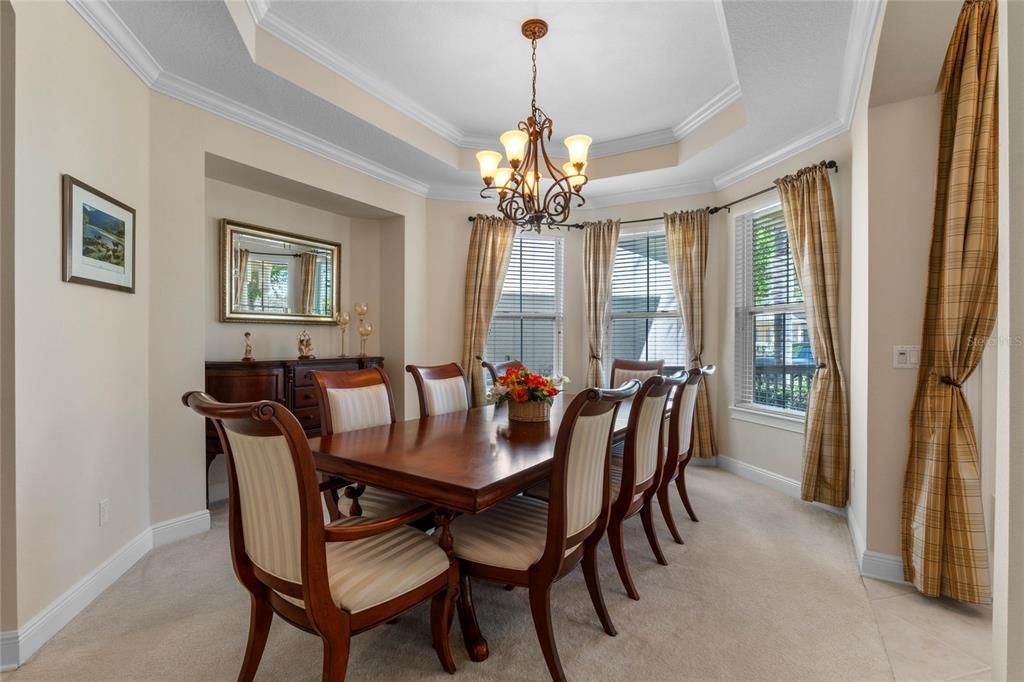 Dining Room with Tray Ceiling