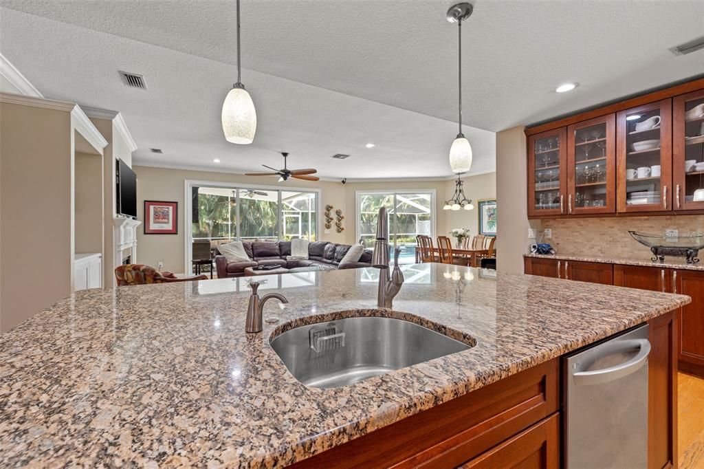 Kitchen View into Great Room