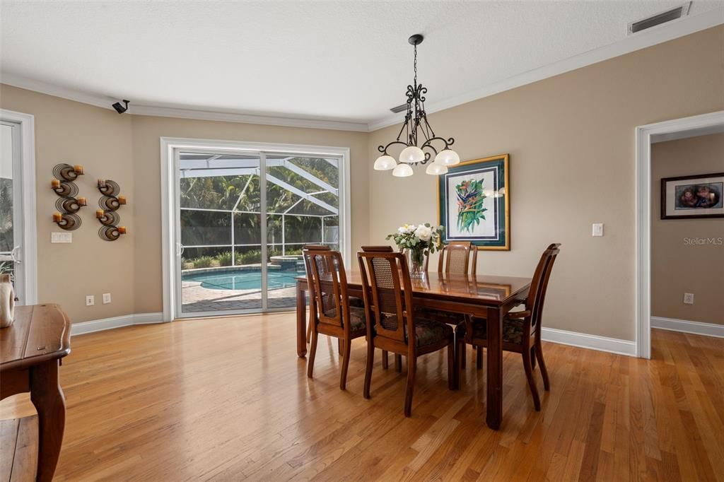 Dining Room with Pool View