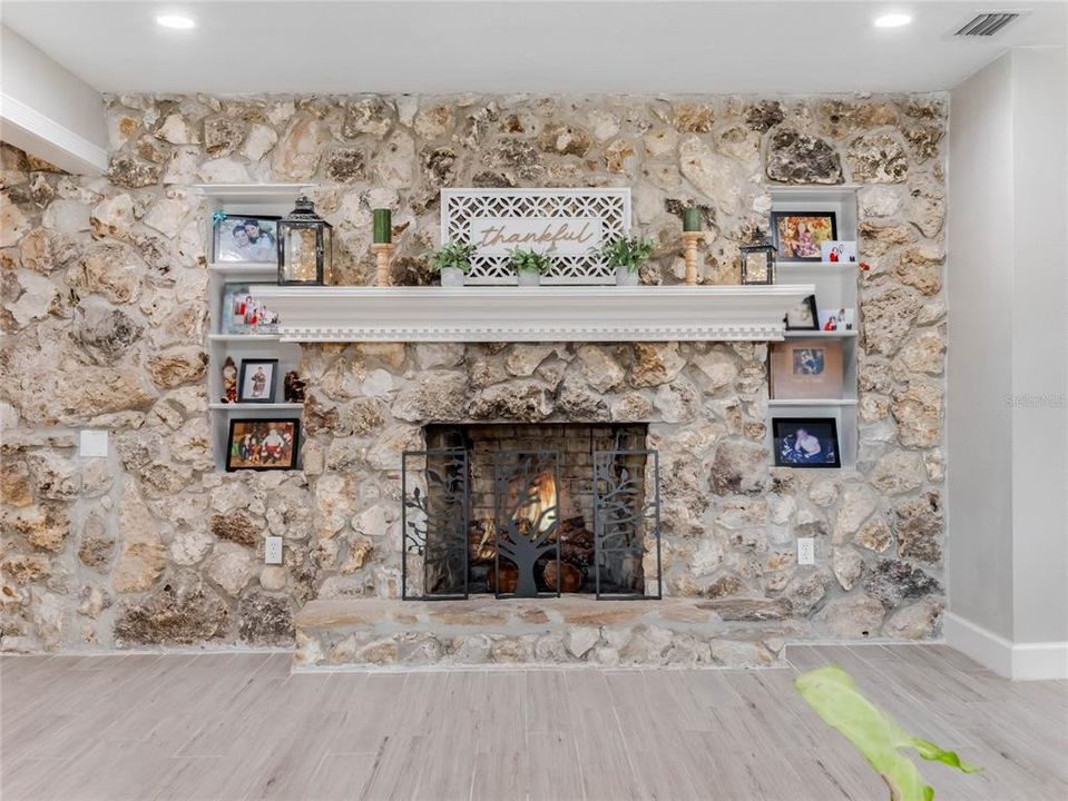 Wet Bar in Family Room with Bar Seating