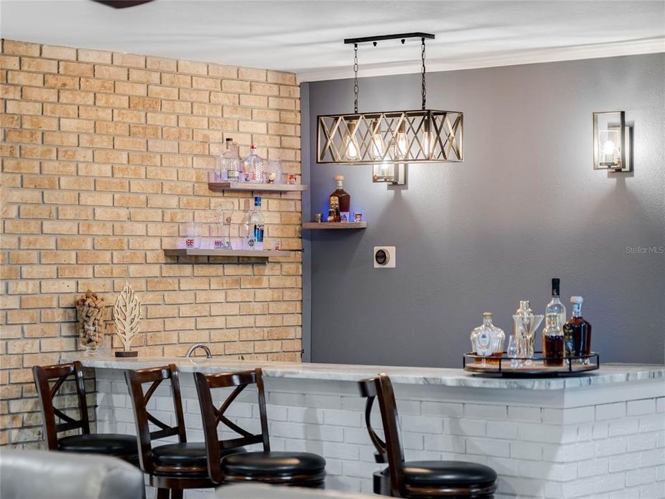 Brick Accents and Bar Seating