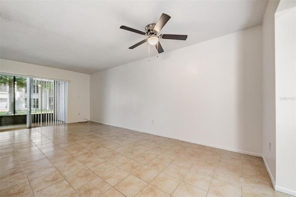 Living room and dining area