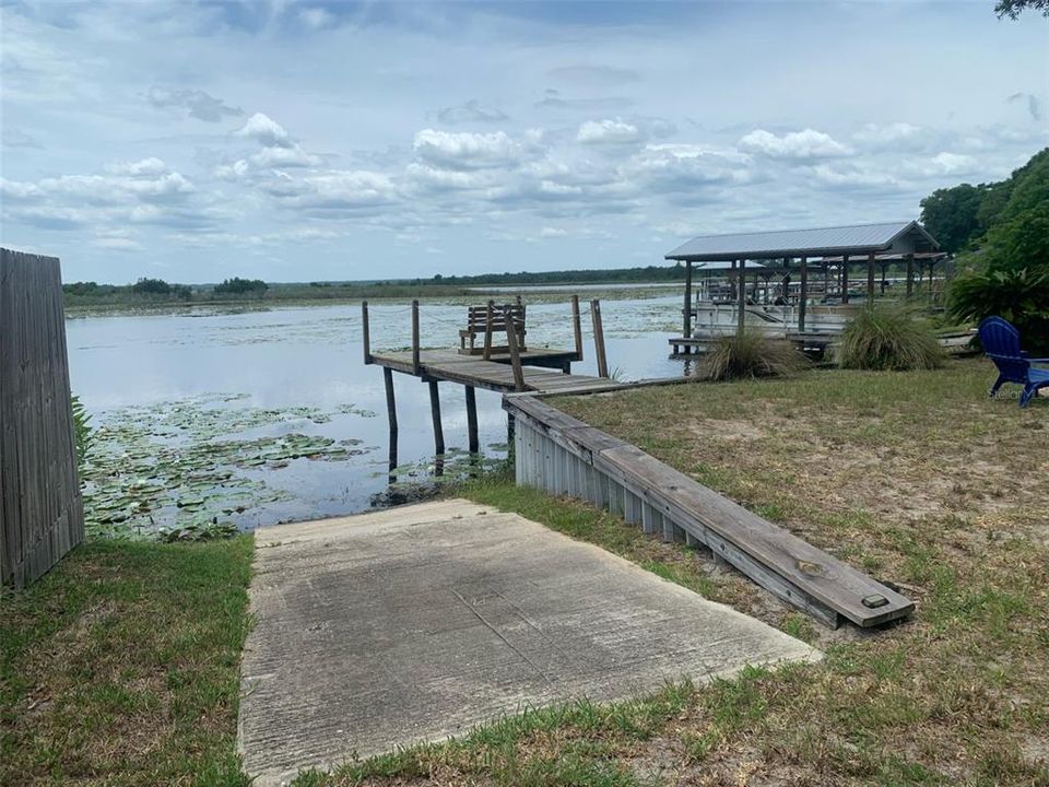 Backyard with Boat Ramp & Dock