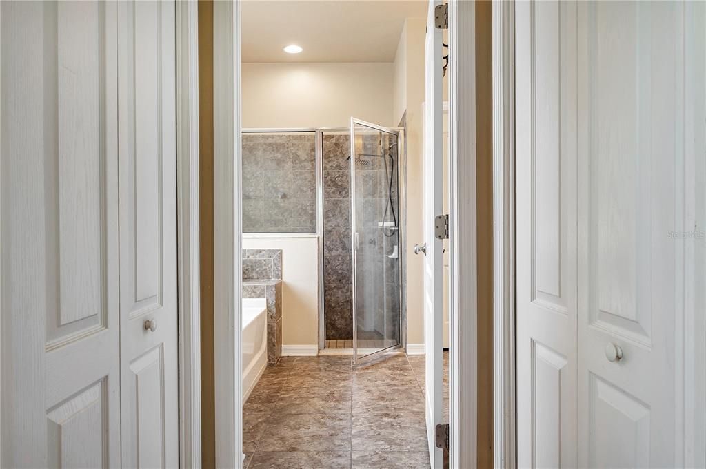 Owners Suite Closets and entrance to Master Bath