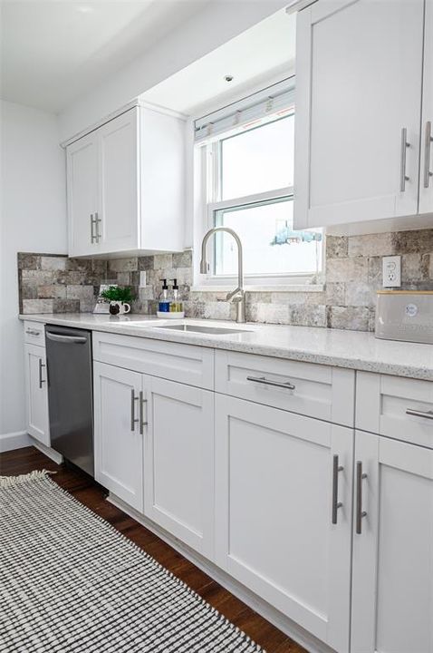 Kitchen with stainless steel appliances