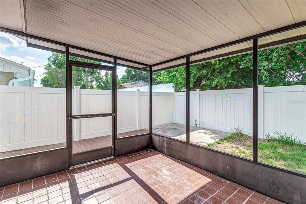 Screened lanai with French doors