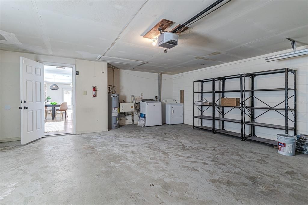 Garage with laundry (washer and dryer included)