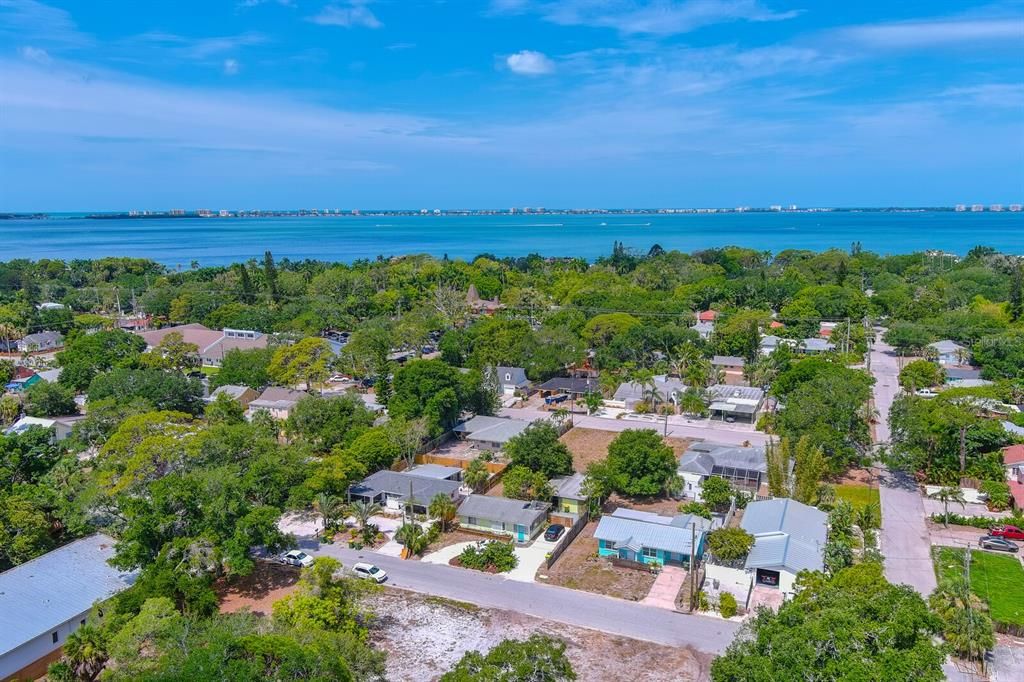 Indian Beach/Sapphire Shores is one of the most desirable locations in Sarasota for its proximity to the Bay, downtown, cultural amenities and its diversity of architecture. 3939 Iroquois has the garage door open in this photo.