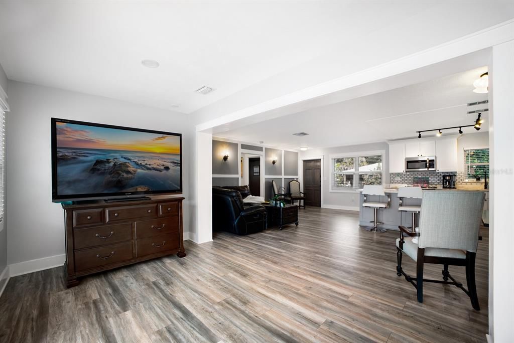 The open concept floor plan makes entertaining a delight.