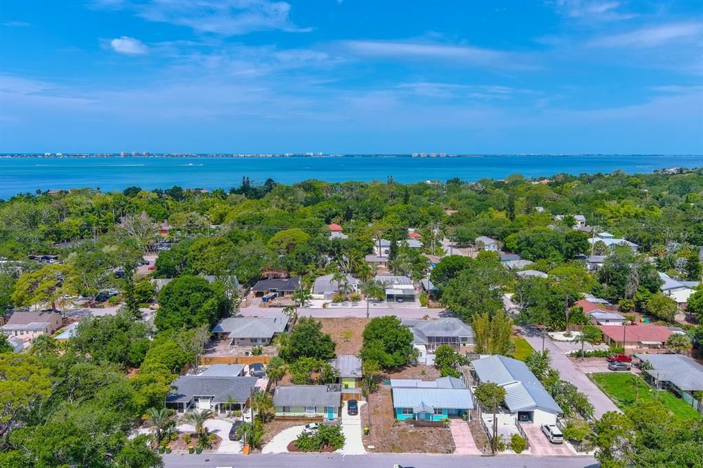 Looking west with the home in the bottom right of the photo.