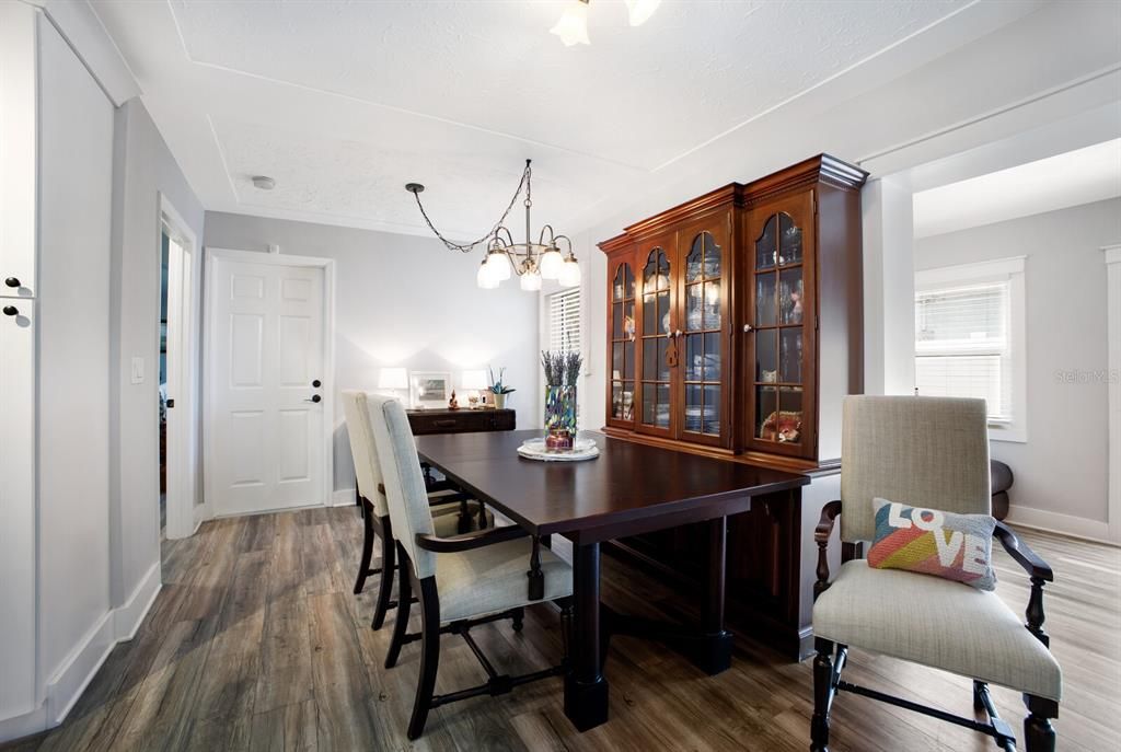 The dining room has plenty of room for an expansive table.