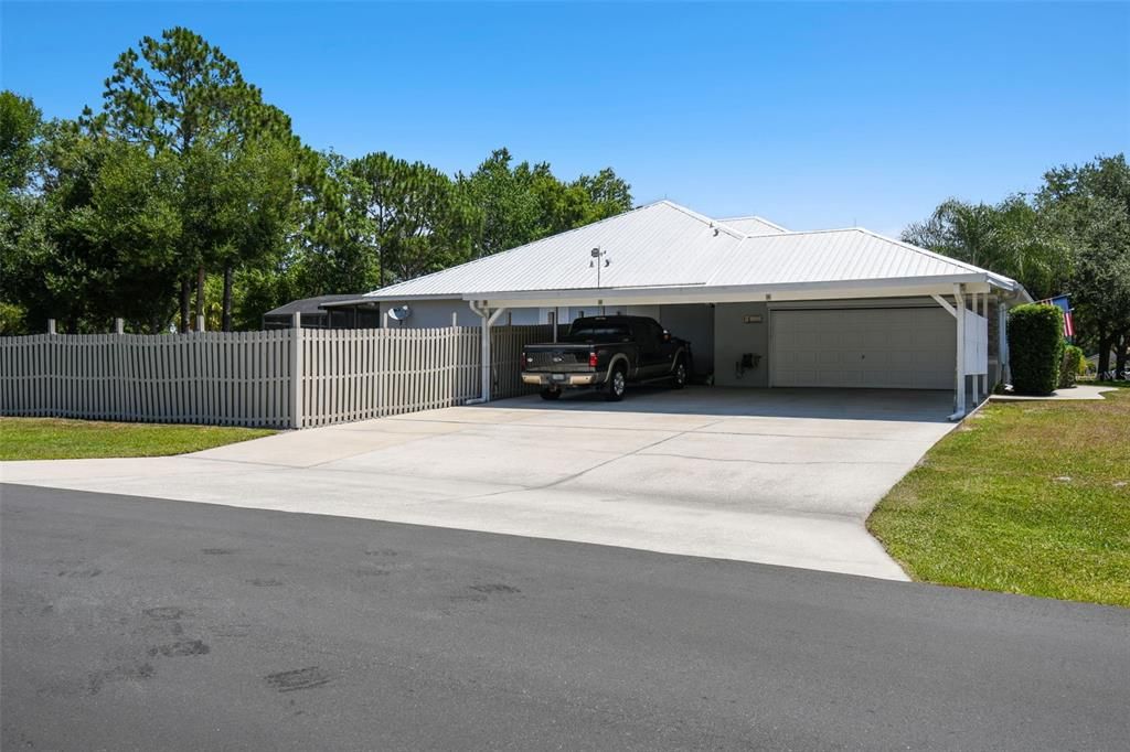 2-car Garage plus 3-car carport