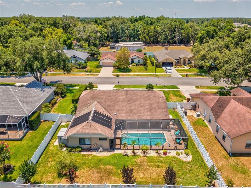 Backyard Drone view....solar does not work at this present time (for heating pool)