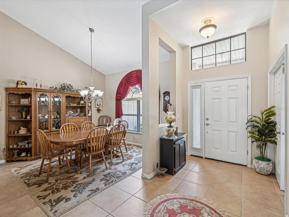 view into formal dining room at by entry