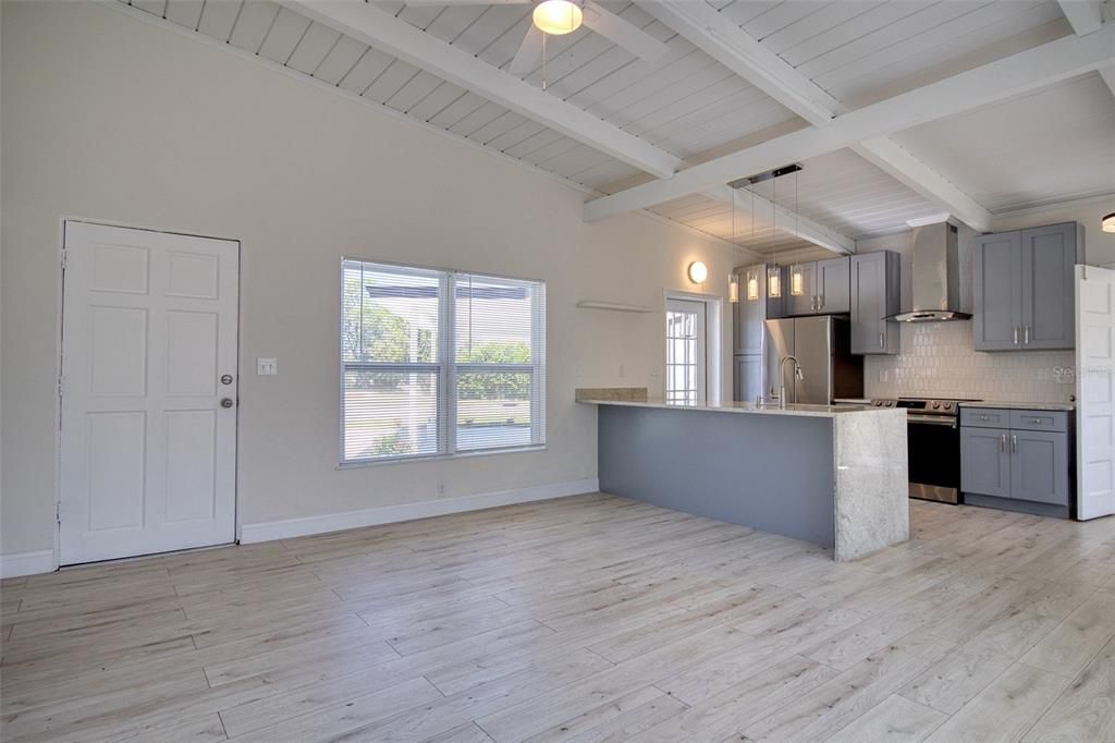 Living room and dining.