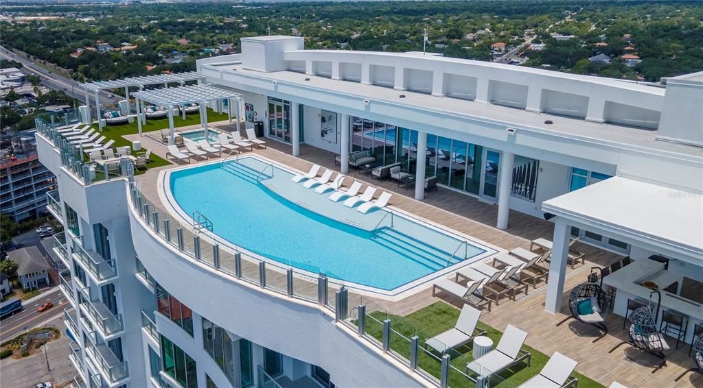 Roof top pool amenities
