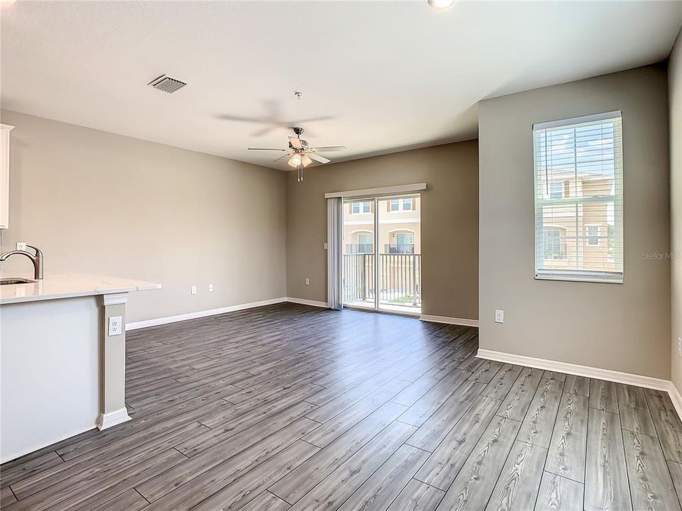 Main living space with vinyl flooring