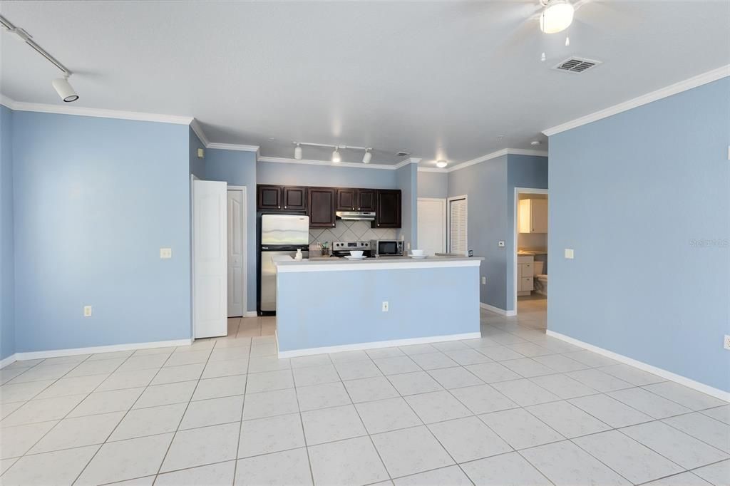 Living Room with View to Kitchen