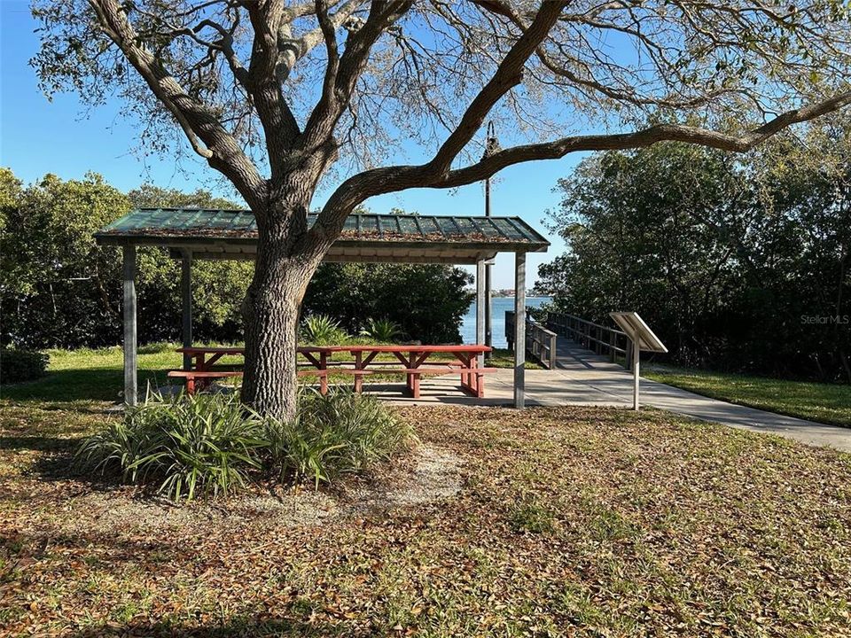 Waterside Park Picnic Shelter and Intercoastal Waterway Viewing/Fishing Dock.