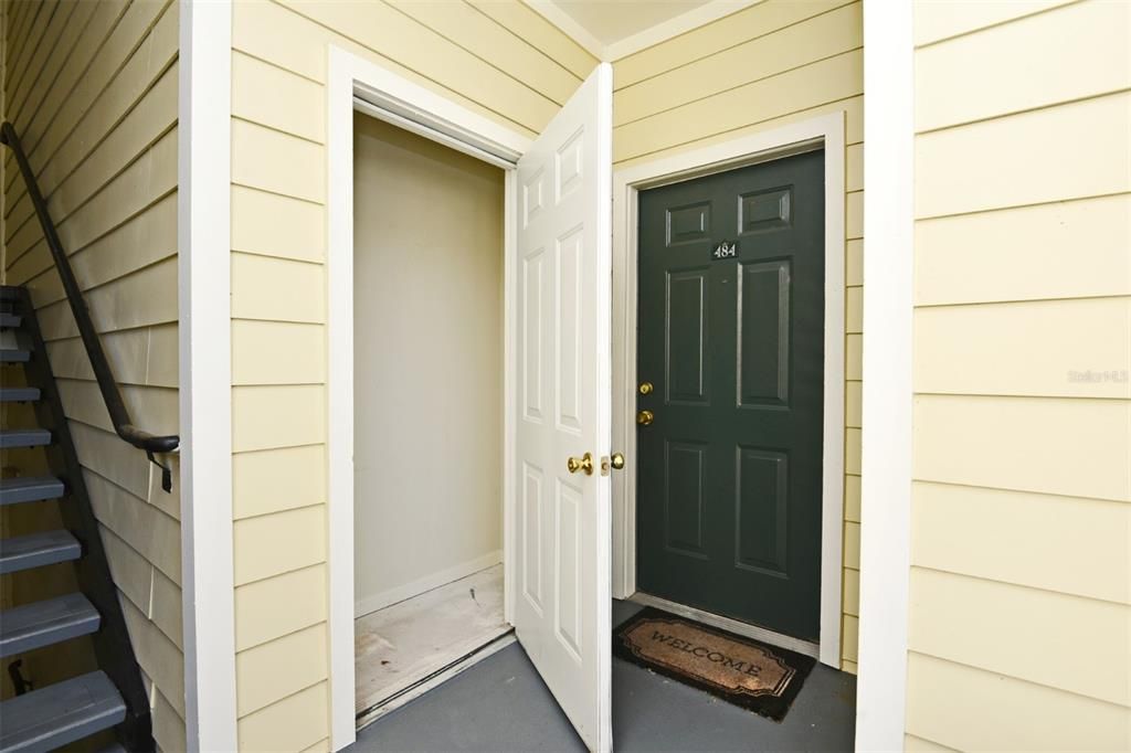 Open Storage Closet next to the Entrance