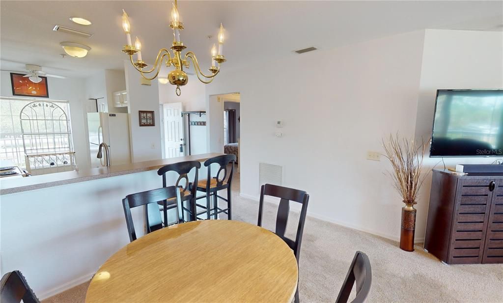 Dining area and kitchen