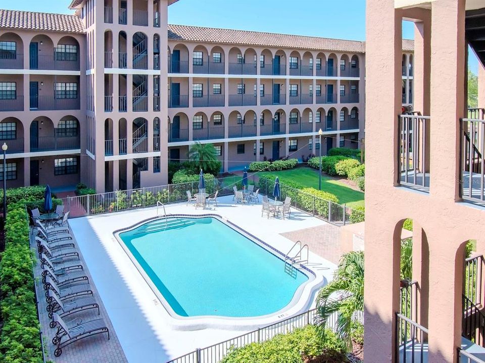 View of pool/courtyard from condo