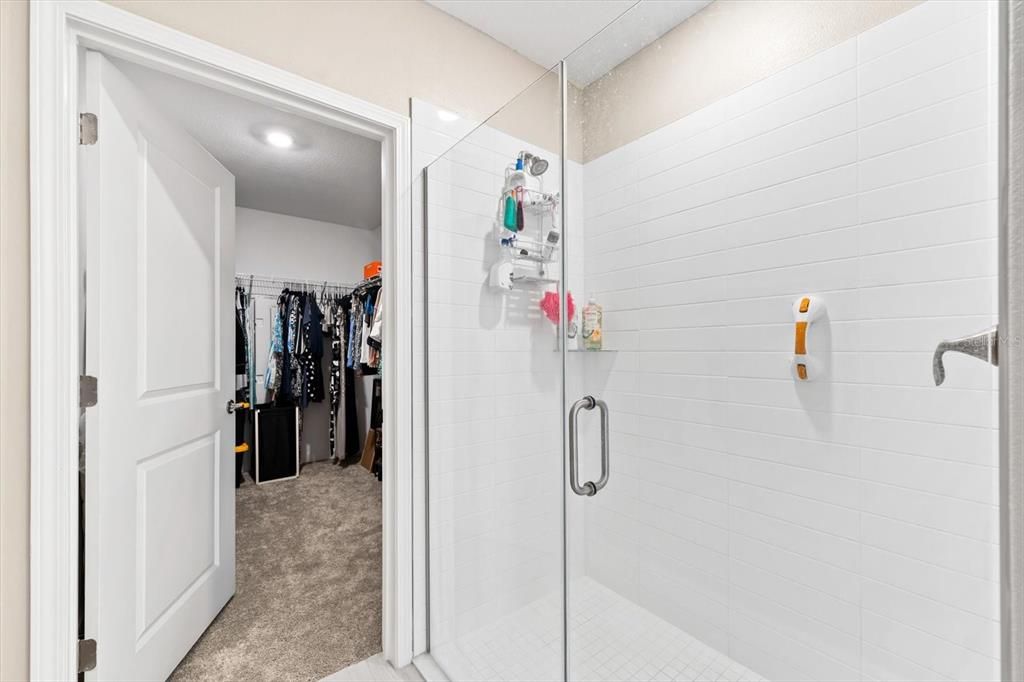 Nice Shower and Huge Walk-In Closet.