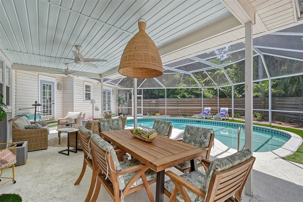 Pool dining area