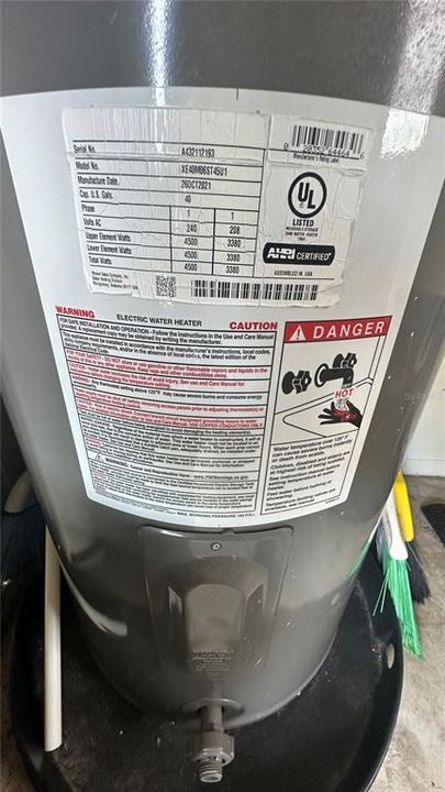 NEW HOT WATER HEATER