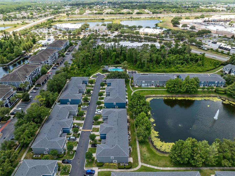 Aerial view of surrounding neighborhood.