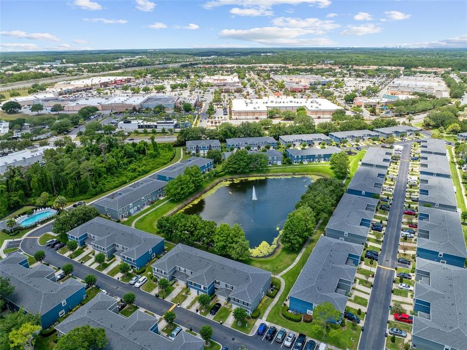 Aerial view of surrounding neighborhood.