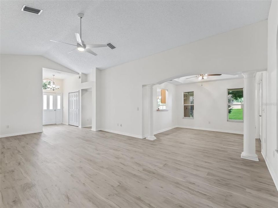 Foyer/great room and dining room