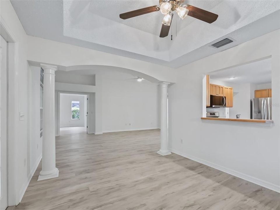 Dining room with opening to the kitchen