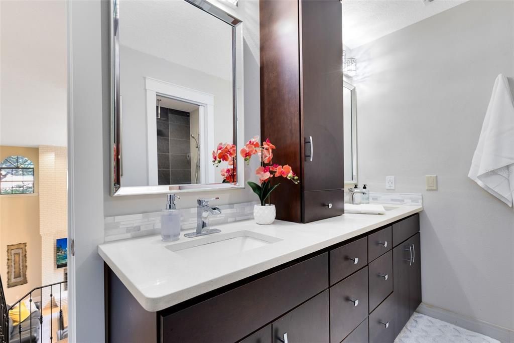 Fully remodeled upstairs bath.