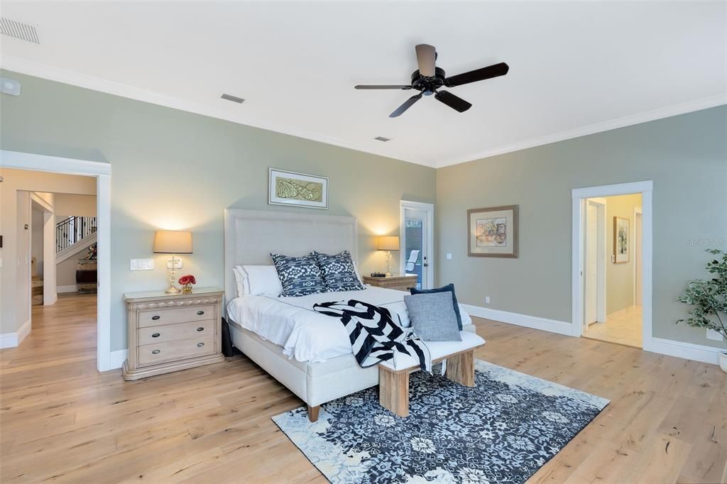 The Primary Bedroom is oversized and light and bright.