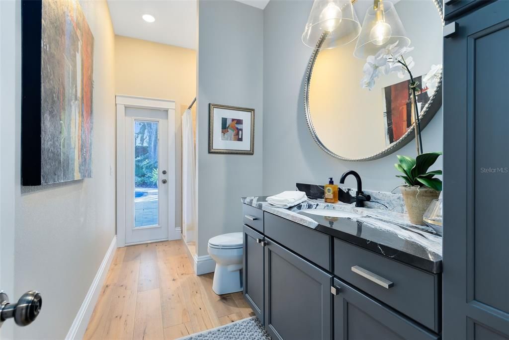 Fully remodeled downstairs/pool bath.