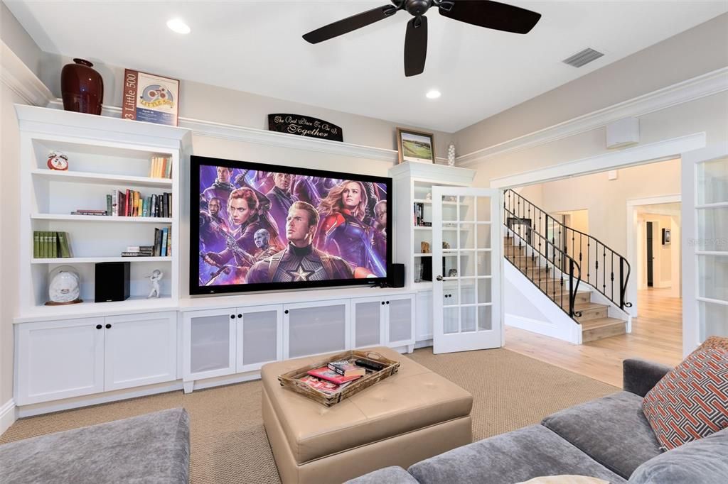 This luxury home comes with a full media room!
