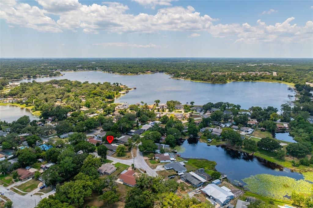 Aerial view showing Lake Magdalene 1/4 mile away