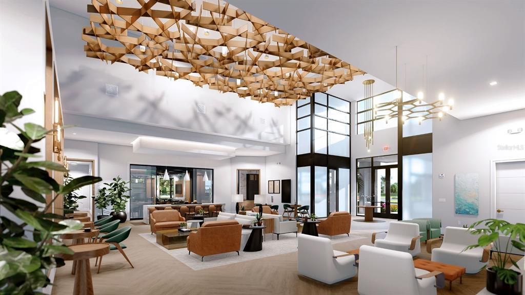 Rendering of Clubhouse Lobby