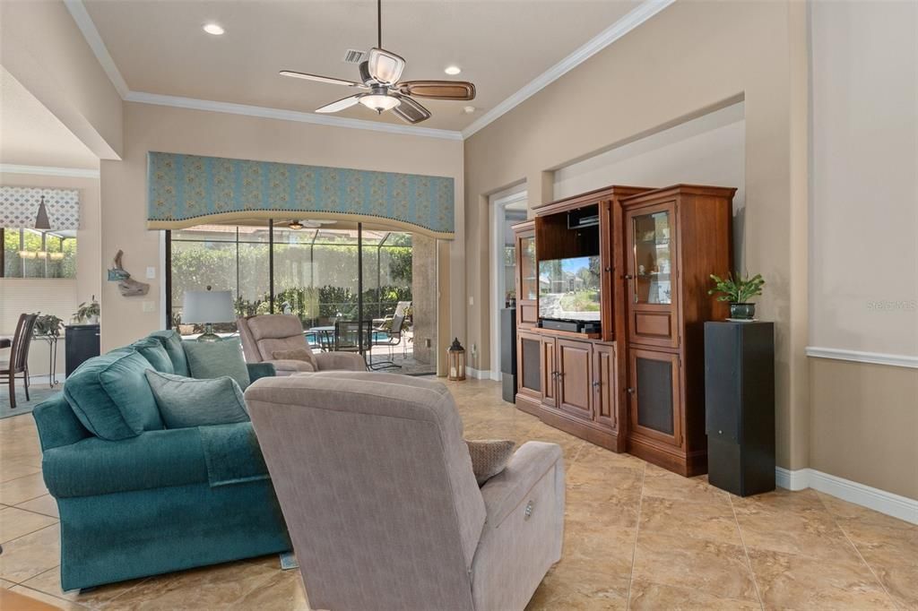 Looking from entry to Guest Quarters across the Great Room.