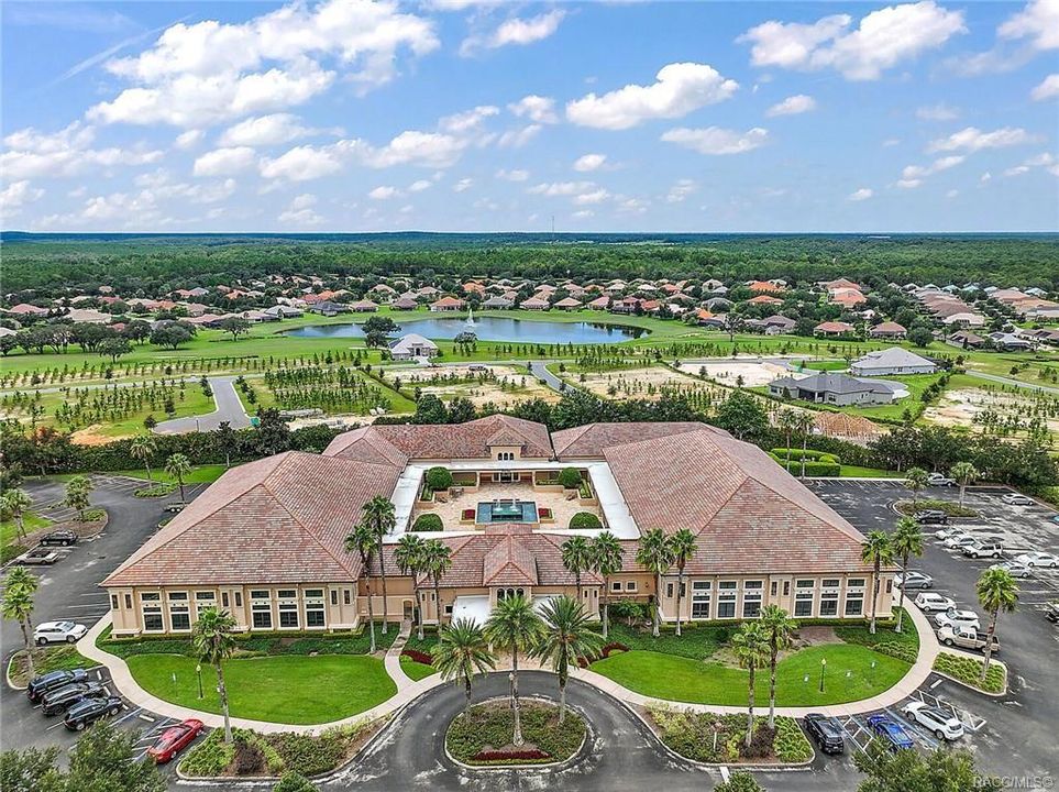 An aerial view of Bella Vita, the private 60K square foot state-of-the art fitness, aquatic and award winning spa facility, unlike any other, just for Citrus Hills members.