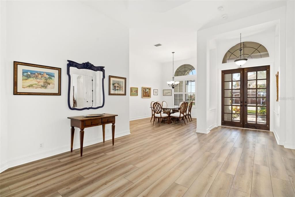 Casual Living Room with Large Sliding Doors