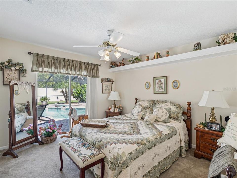 guest bedroom with pool access