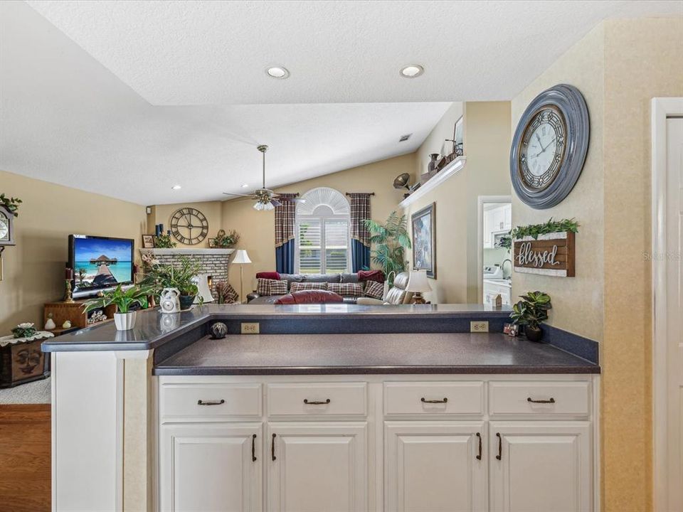 looking into family room from kitchen