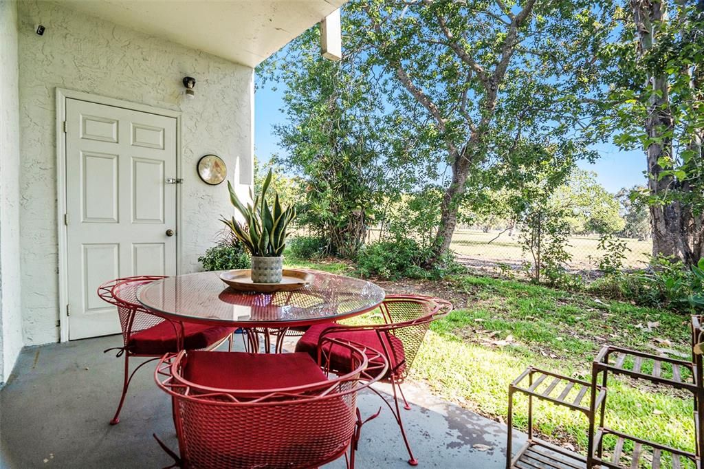 Private storage on your covered porch!