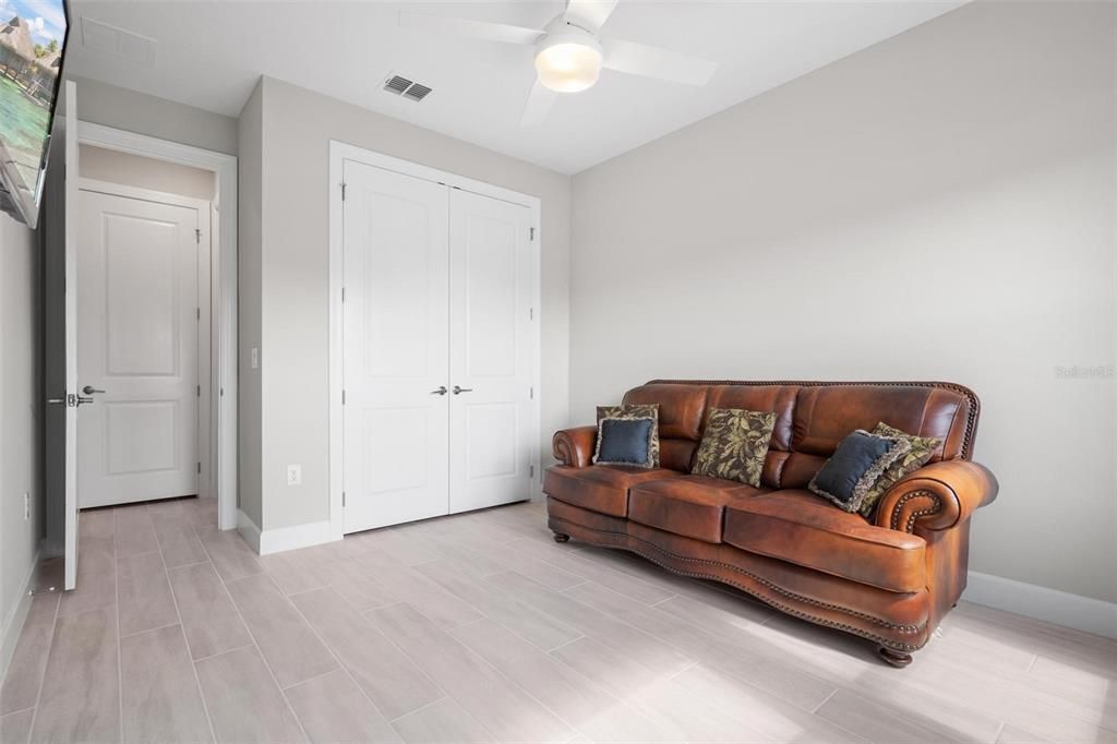 3rd bedroom has a sizeable closet, and leads out to a linen closet and full guest bath.