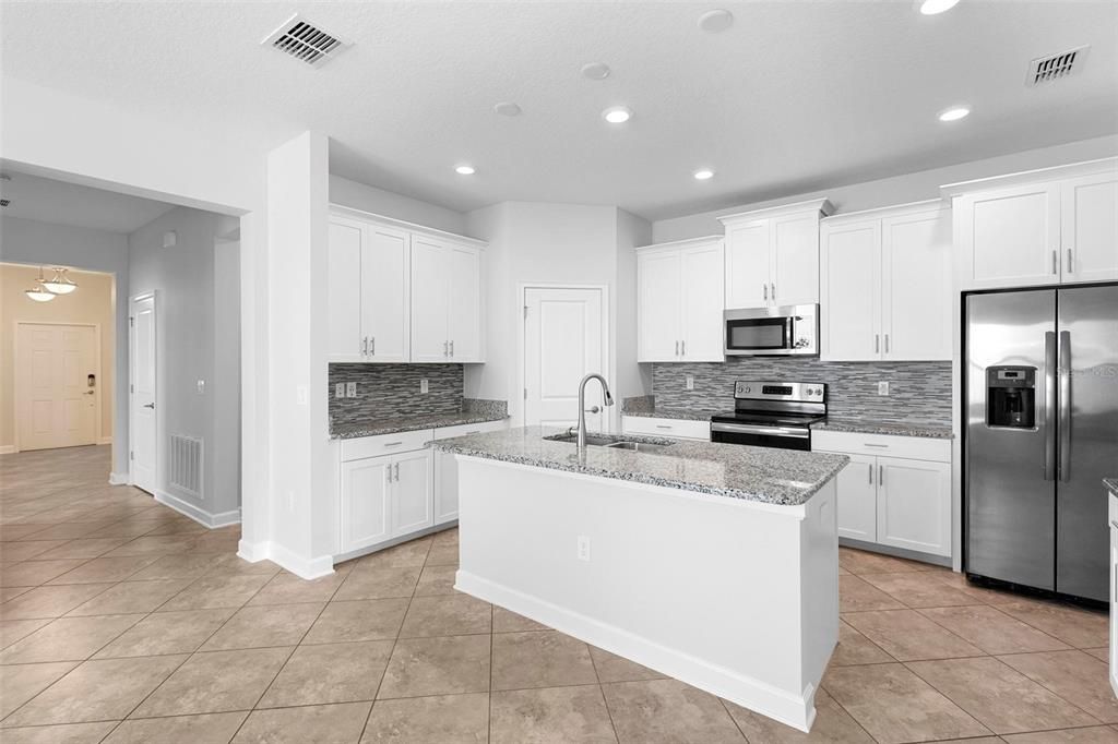 Kitchen with granite counter tops