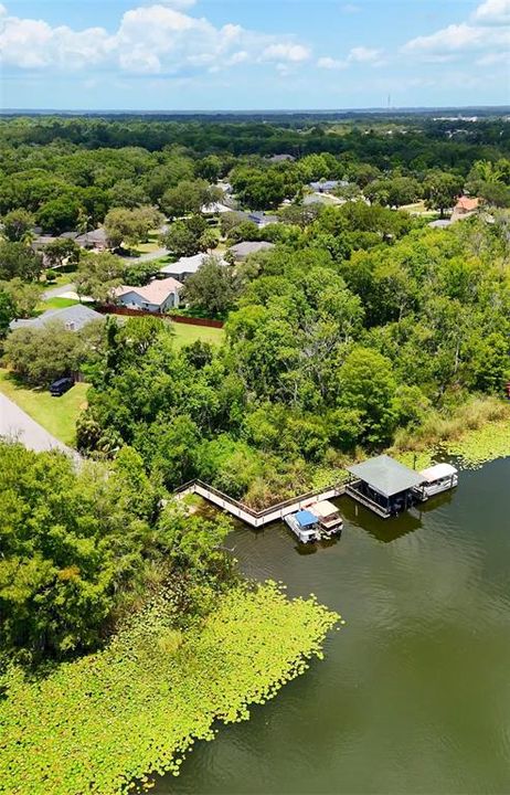 Community dock space. Haines Creek Canal leads to Lake Eustis