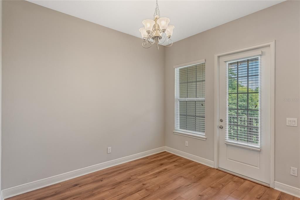 Dining area, with access to balcony