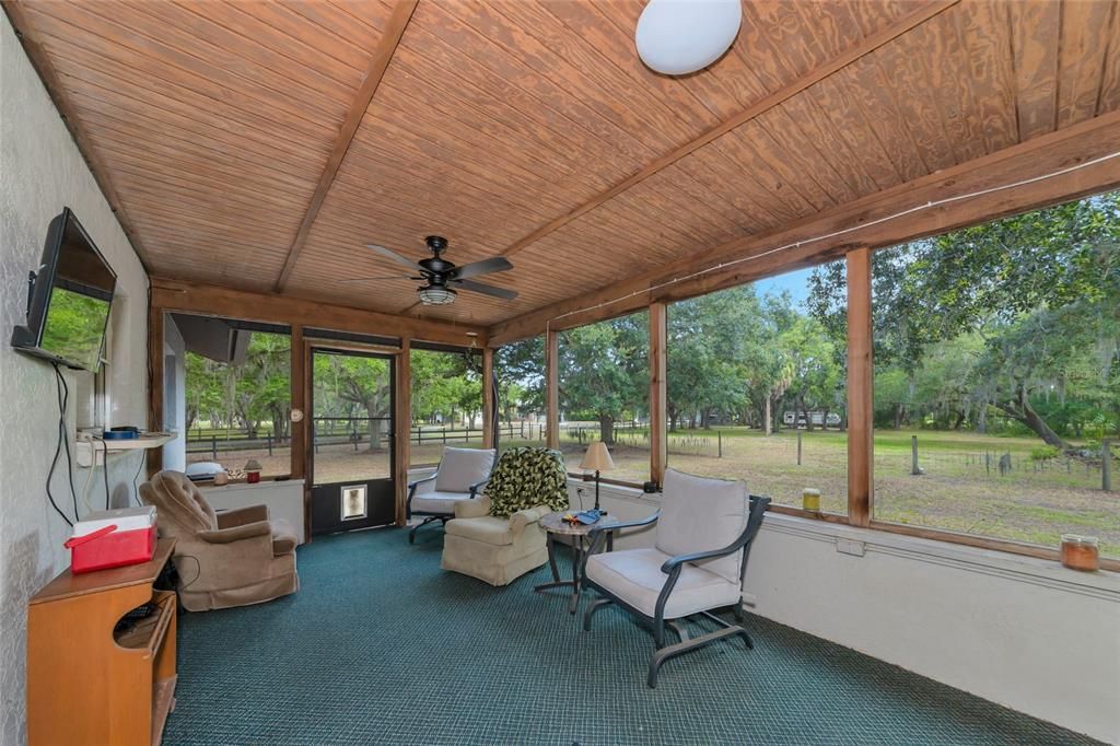 screened back patio